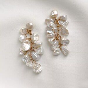 NWT Jenny Yoo Noelle Pearl Cluster Drop Earring